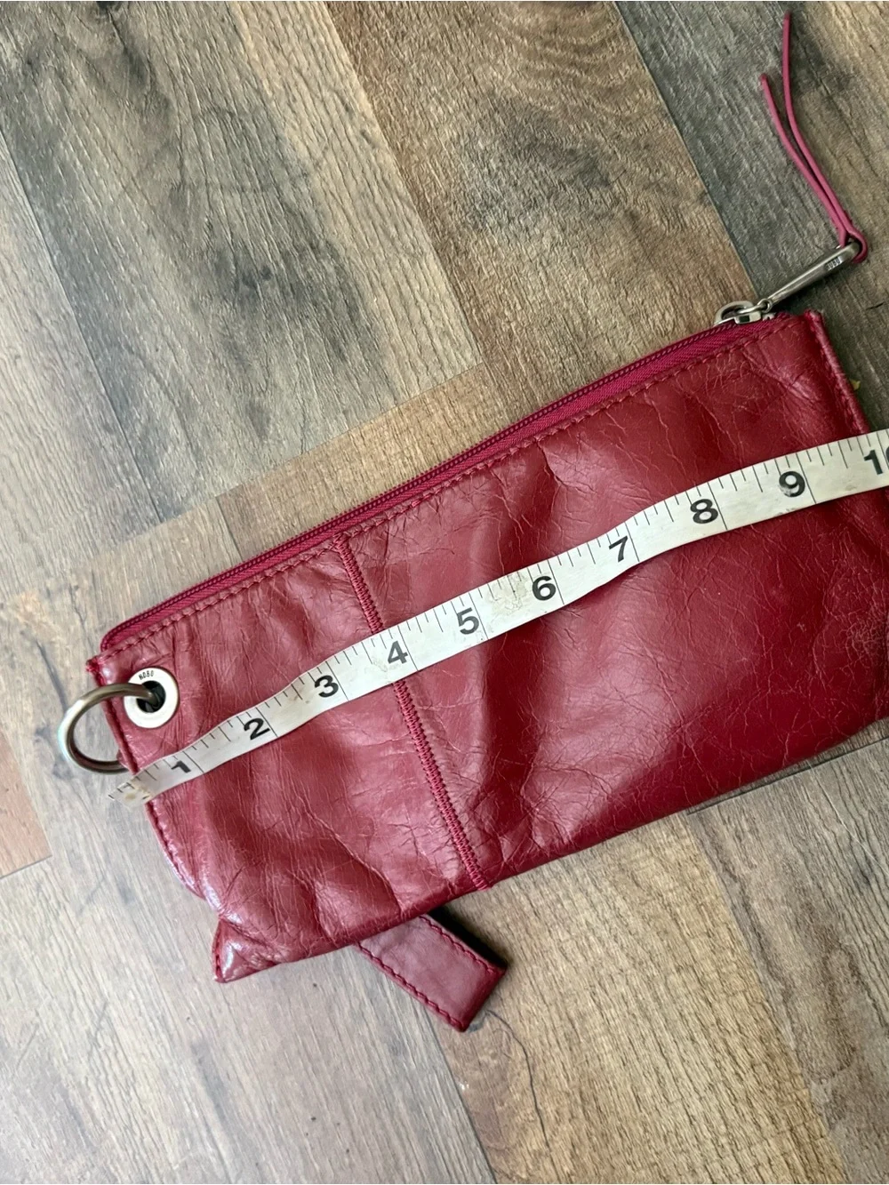 HOBO Vida Red Leather Wristlet Clutch